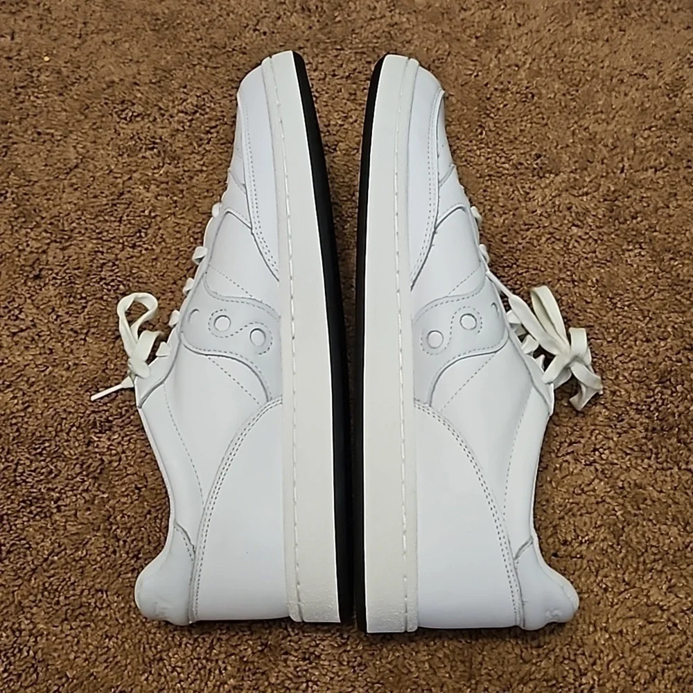 Saucony Men's Jazz Court Sneaker Low, White/ White Gum Sole, Size 13